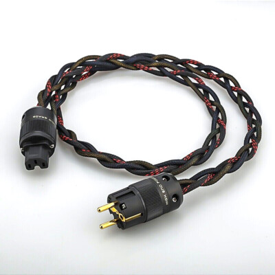HiFi Audio Amplifier Power Cable US EU Schuko Braid OCC Power Supply Cord Cable