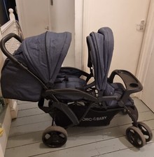 Double Pushchair/ Stroller - Blue