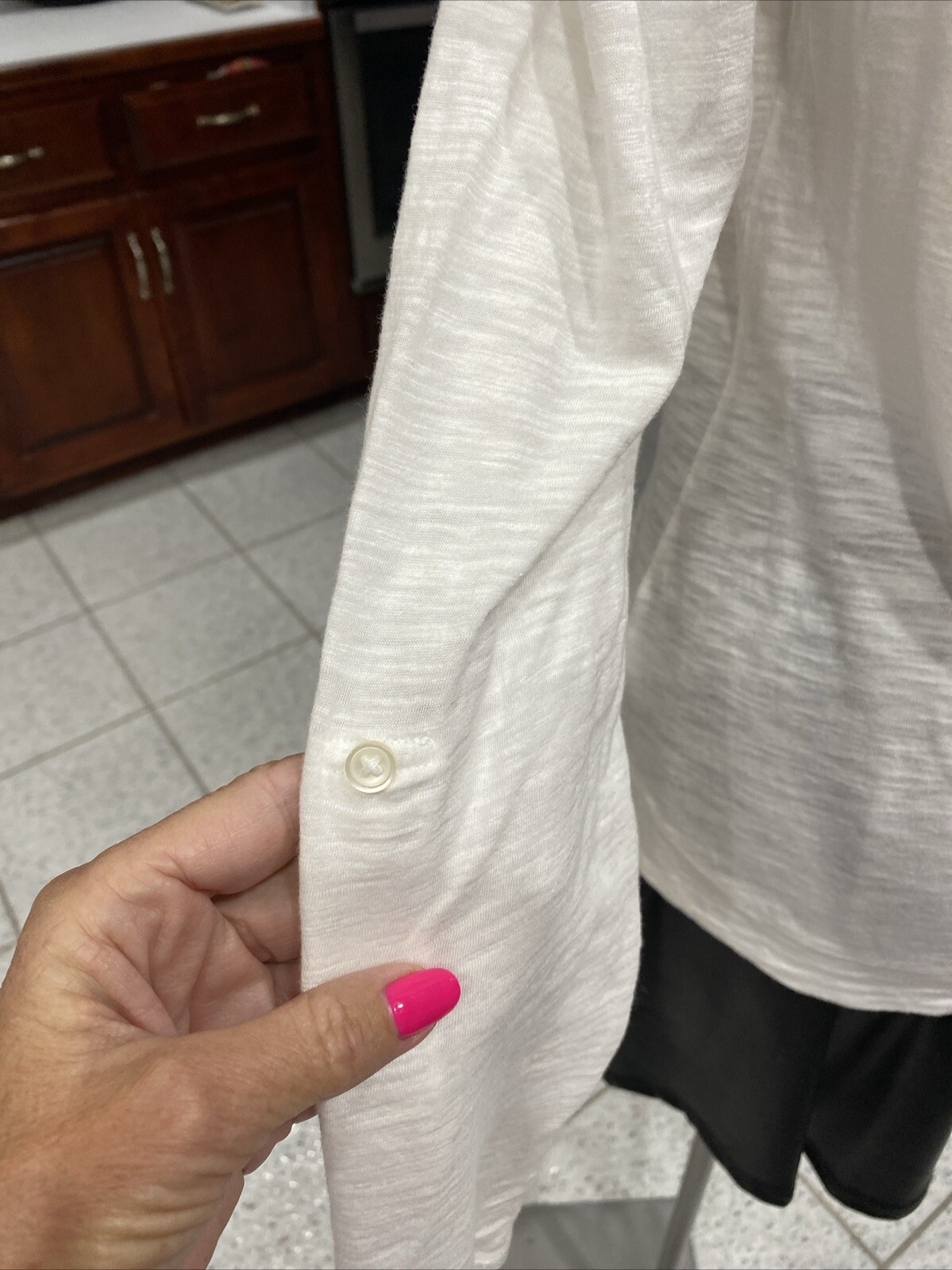 EXPRESS BASIC WHITE SOFT SHEER LONG Sleeve V Neck… - image 5