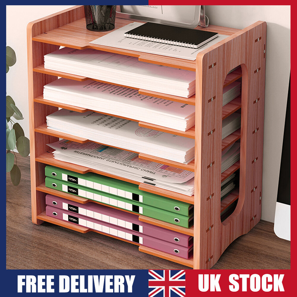 Desktop Organizer Paper File Holder Office Home Document Storage Rack