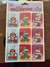 Nintendo Super Mario Bros. brothers Sealed pack of 36 Stickers 1989 vintage