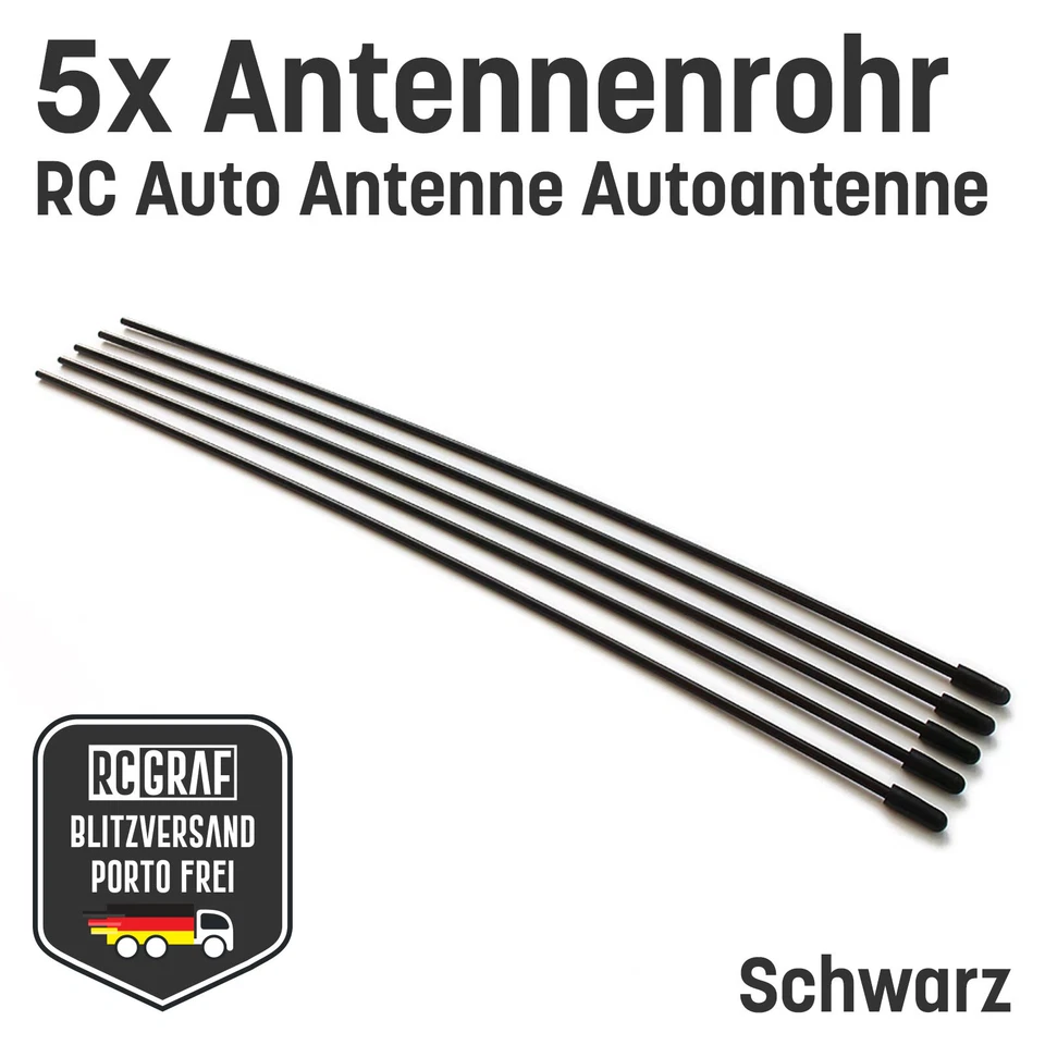 5x Antennenrohr Antennenröhrchen Kappe Schwarz Orange Pink Lila Transparent RC - Bild 4 von 4