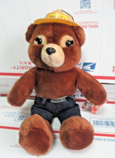 Vintage Smokey the Bear Plush 1985 R Dakin 12 in. Forest Fire Mascot WITH HAT