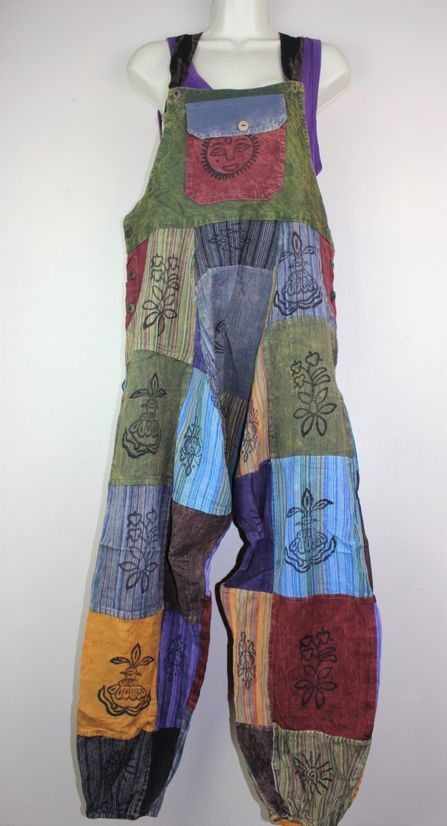 Alibaba Dungarees Baggy Jumpsuit Hippy Harem Pant Overall Strap - Foto 2