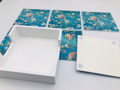 UK Shop - Set of 6 MDF Table Coasters with Holder Multi Designs Available - Picture 14 of 32