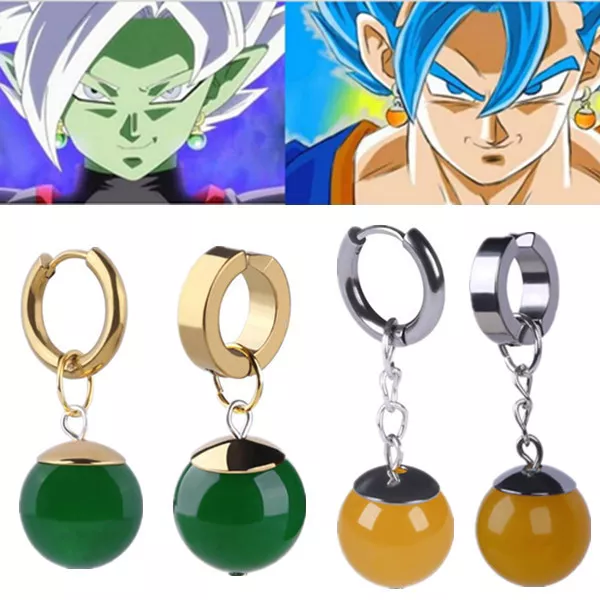 Super Dragon Ball Z Vegetto Potara Black Goku Zamasu Anime Cosplay Earrings