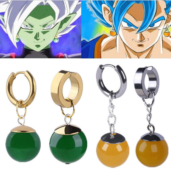 1Pair Anime Dragon Ball Z Potara Earrings Vegetto Son Goku Zamasu