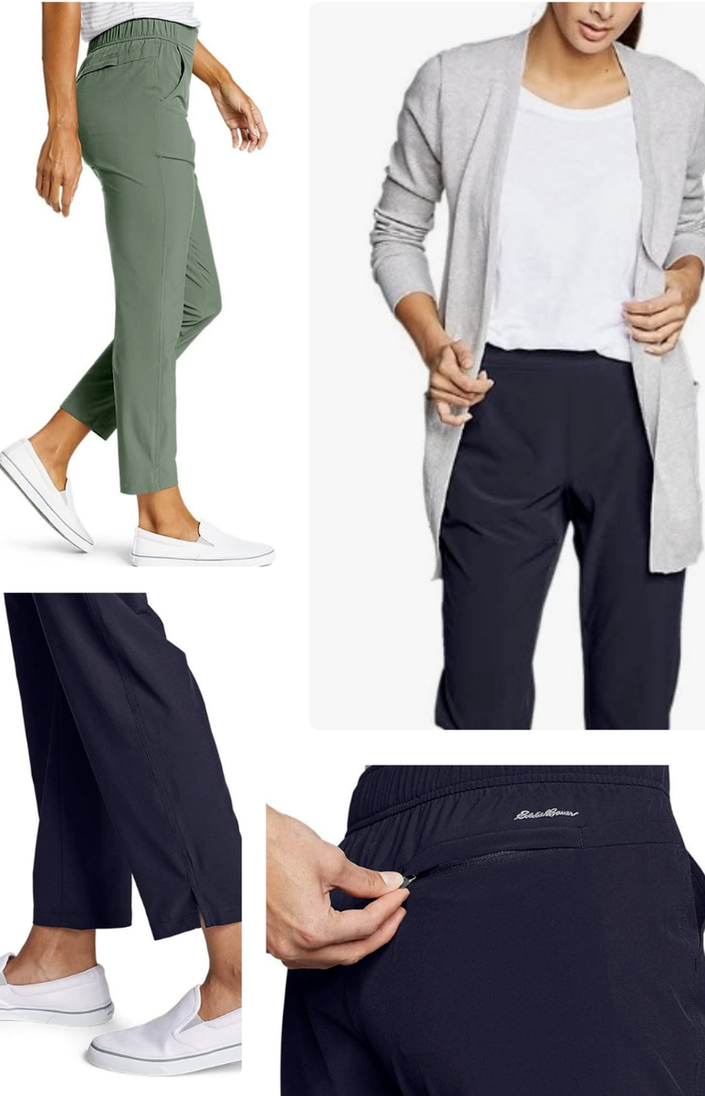 Eddie Bauer Ladies' Traveler Ankle Pant Black, Navy, Green L, XL