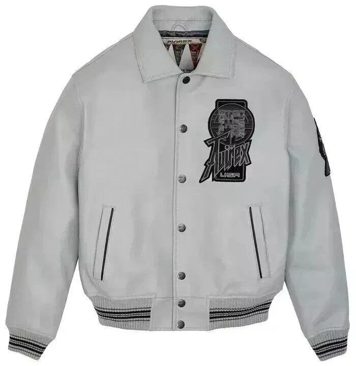 Mens Avirex Genuine Cowhide Icon Flight Real American Twin Dragon Leather Jacket