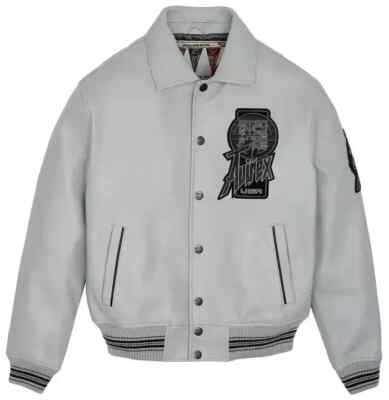 Herren Avirex echtes Rindsleder Icon Flight echte amerikanische Zwillingsdrache Lederjacke