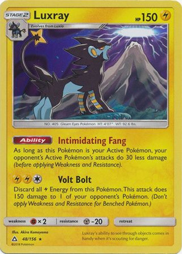Pokemon Card - Ultra Prism 48/156 - LUXRAY (holo-foil) - NM/Mint
