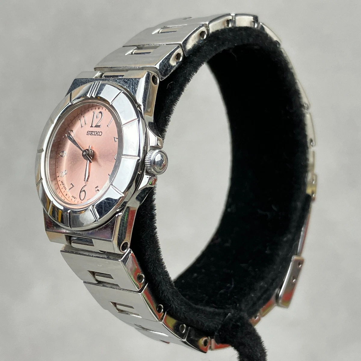 Seiko LK Lukia Ladies' Reflective Pink Dial Stainless Steel Watch 4N21-1130