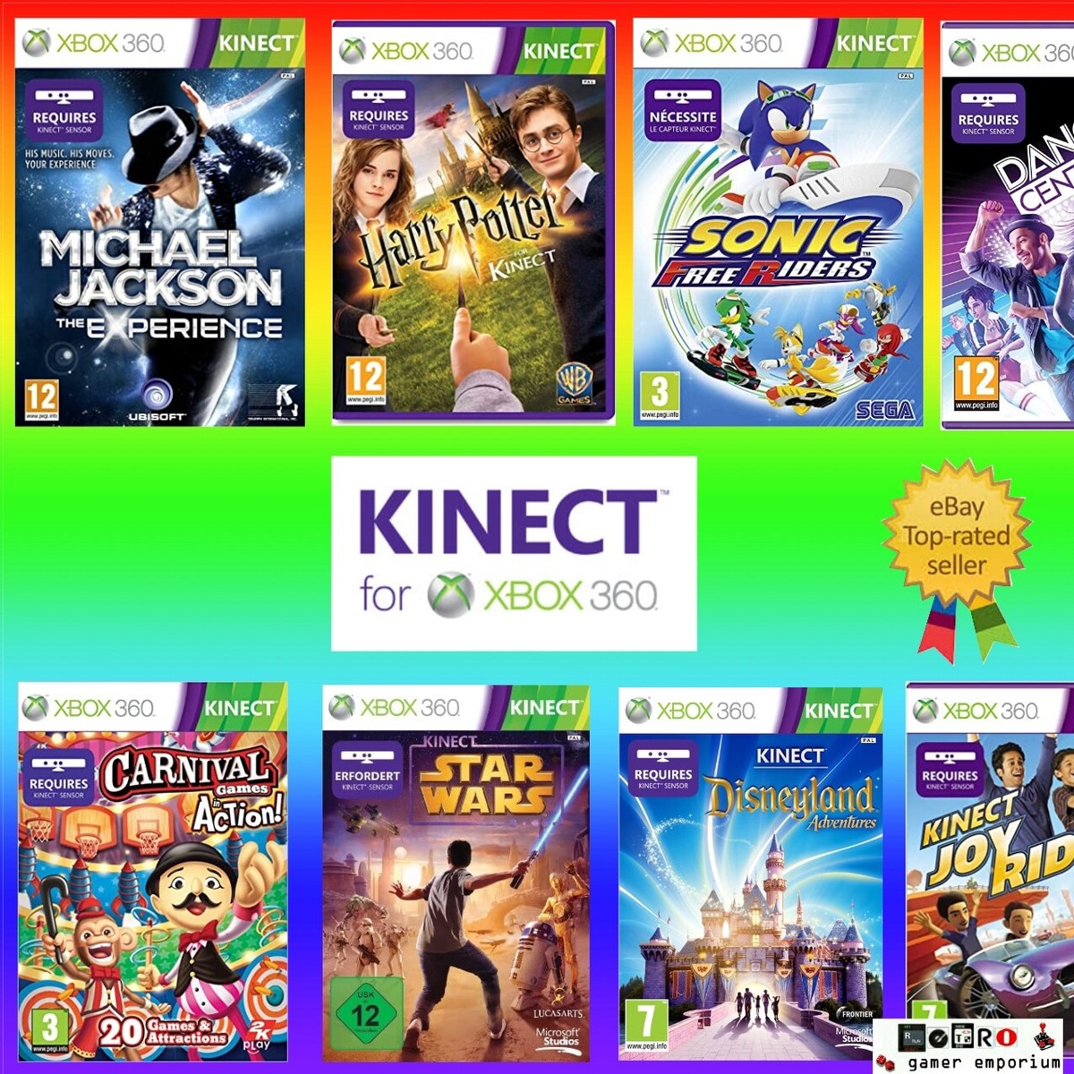 Xbox 360 Kinect Games BUNDLE Choose Dance, Sports, Harry Potter - Main Image