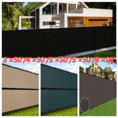 TKOOFN 50Ft Privacy Fence Screen Garden Yard Windscreen Mesh Shade Cover Green Black