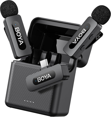 BOYA BY-V30 Mini Mikrofon Handy Kabellos, 36H Akku, USB C Wireless Lavalier Mikr