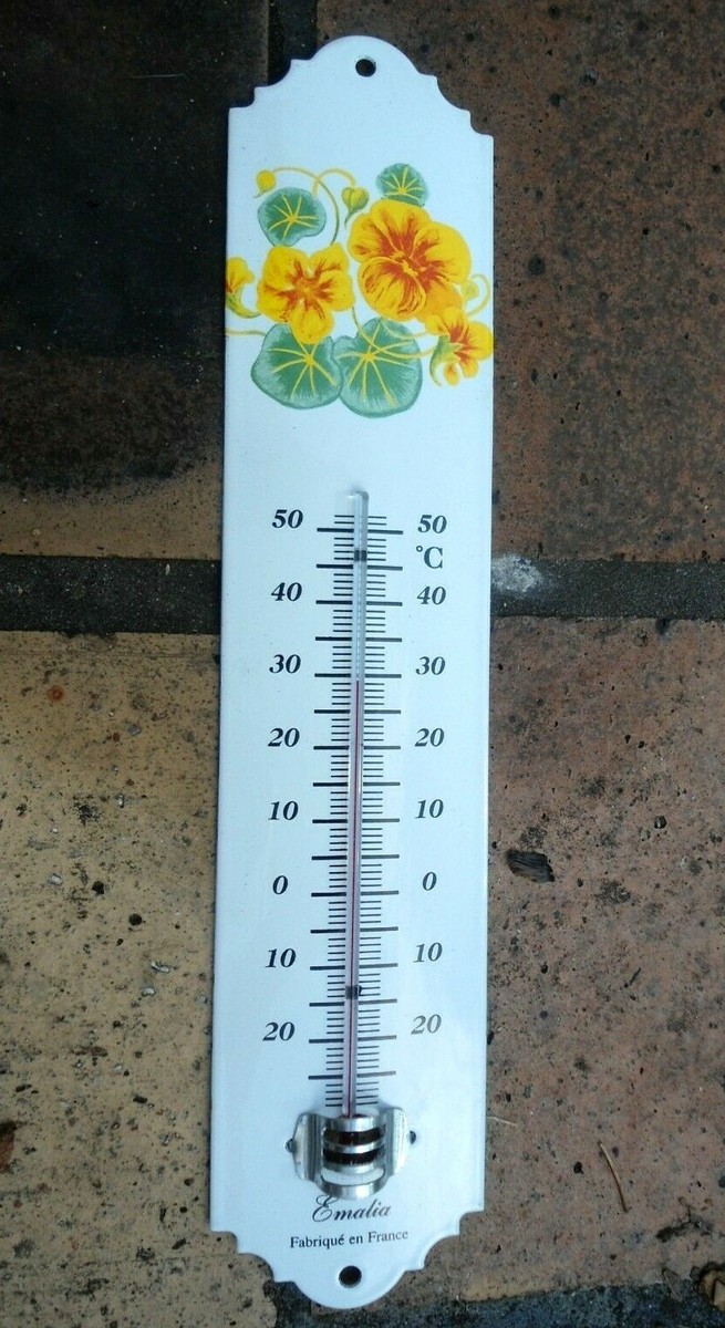 Thermomètre mural acier émaillé blanc Caldéo made in France