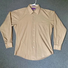 Vintage Bergamo Shirt Mens L 16 16.5 34 35 Fitted Single Needle Tailoring Lux