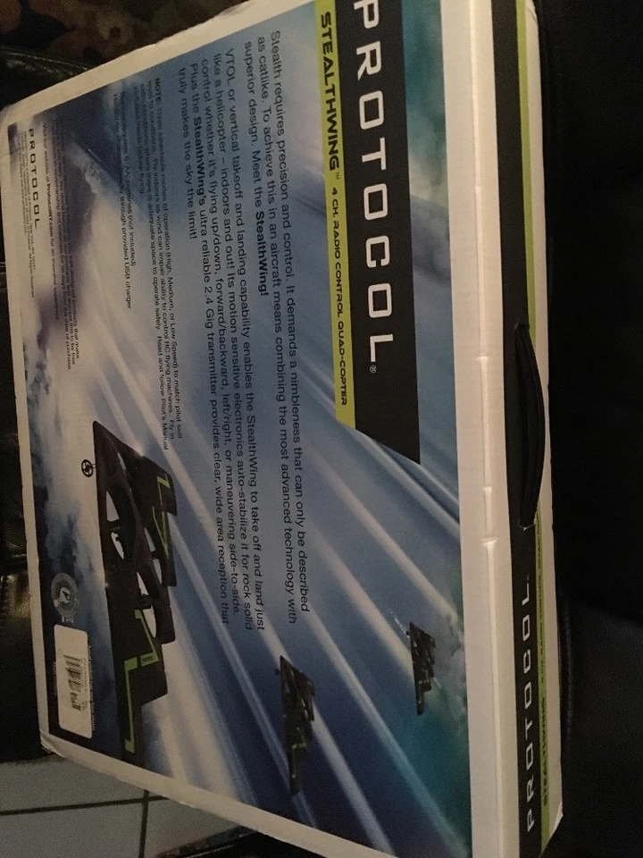 PROTOCOL STEALTHWING 4 CHANELS RADIO CONTROL QUAPCOPTER WITH GYRO STABILIZER NEW - Image 2 of 4