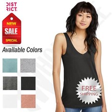 District Women's Perfect Blend V-Neck Scoop Back Tank Top DT154