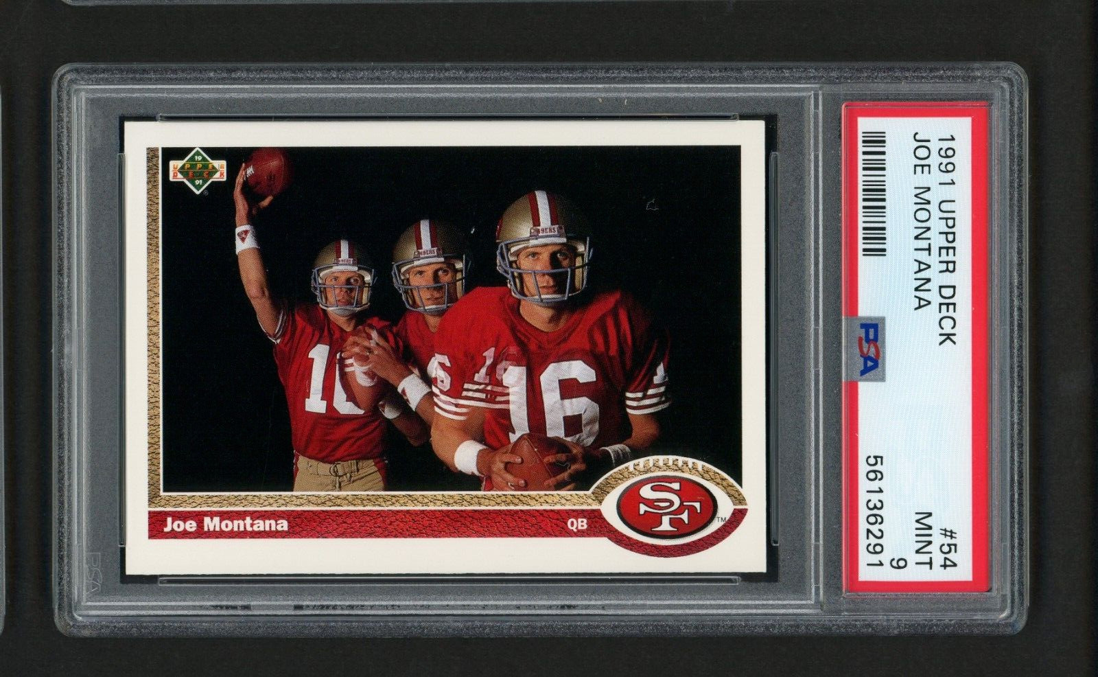1991 UPPER DECK JOE MONTANA #54 SAN FRANCISCO 49ERS HOF PSA 9 MINT view 1