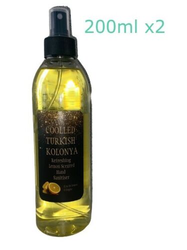 2x 200ml Coolled Turkish Kolonya Lemon Scented Sanitiser Colonge - 第 1/1 張圖片