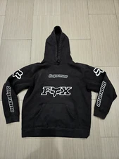 Supreme X Fox Racing Hoodie Men's Size M Sweatshirt Black