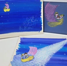 WYNKEN BLYNKEN & NOD Rosalind Welcher unsigned original art c60-70s Panda Prints