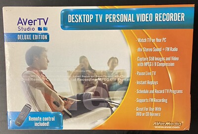 AVerTV Studio Deluxe Edition Desktop Tv Personal Video Recorder w Remote New