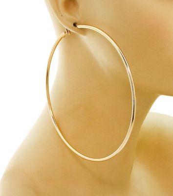 Yellow Gold Extra Large Gold Hoop Earrings Uk Plain Lightweight
