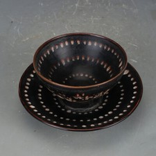 6.2" Chinese Jingdezhen Jizhou Kiln Porcelain Babysbreath Pallet Cup