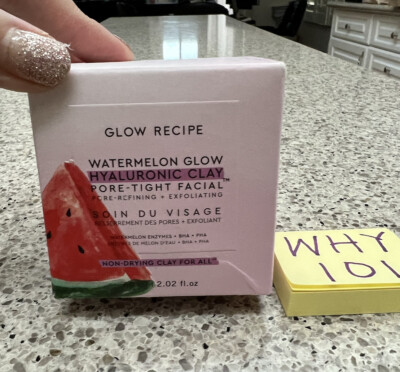 GLOW RECIPE Watermelon Glow Hyaluronic Clay PORE Facial 2.02oz/60mL Full SZ $40