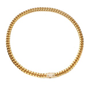 Authentic Women Men's 18K Gold Plated Curb Cuban Link Chain Necklace