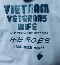Hanes Hoodie Vietnam Vet's Wife Women's Size 3-XL Light Blue Full Zip 2 Pockets