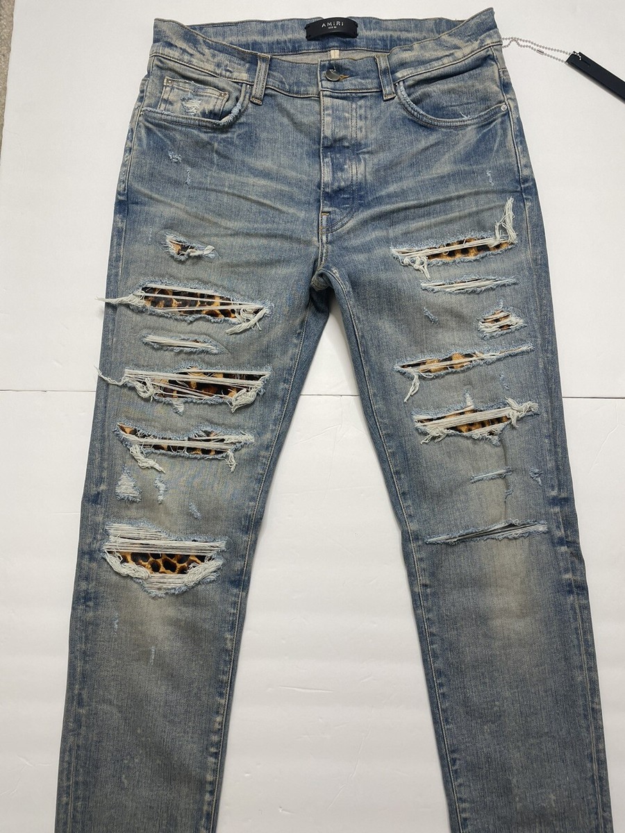 Amiri Jeans/ Size 32/ Clay Indigo(Leopard)/ NWT (AUTHENTIC)