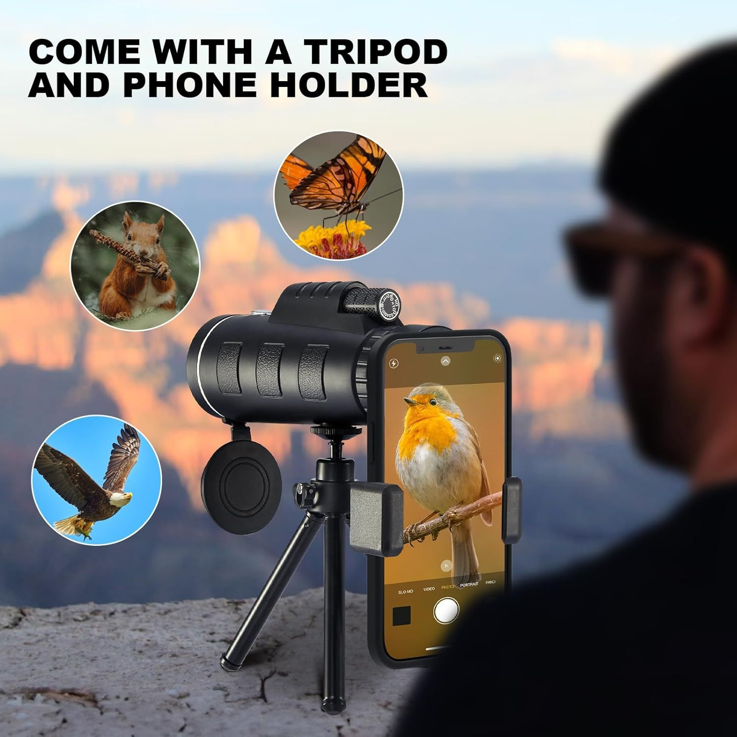 80x100 Monocular Telescope, Monoculars for Adults High Powered with