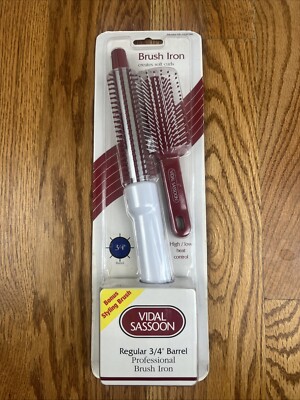 New 90s Vidal Sassoon 3/4  Barrel Professional Brush/Curling Iron 1997 VS-162CBR