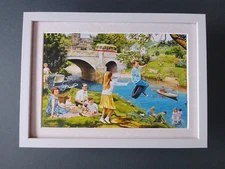 Trevor Mitchell Countryside print 'Riverside Picnics' FRAMED