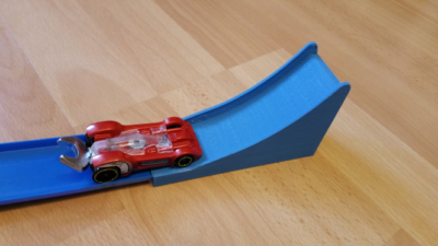 3D Printed Mega Big Jump Ramp for Hot Wheels Track Set (Black)