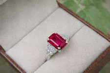 4.18 Ct Latest 2026 Emerald Natural Ruby Diamond Wedding Ring 14K White Gold 8