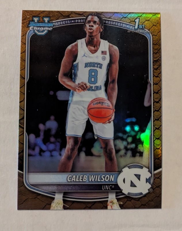 2025-26 Topps Bowman Basketball #BCP-83 Caleb Wilson Reptilian Refractor 1st SP