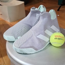 Adidas Herren Tennisschuhe Grau Weiß Neuwertig US 7 Mittelgrau Weiß Neuwertig