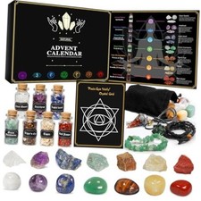 24 Pcs Crystal Advent Calendar 2026 - Healing Crystal Natural Gemstone