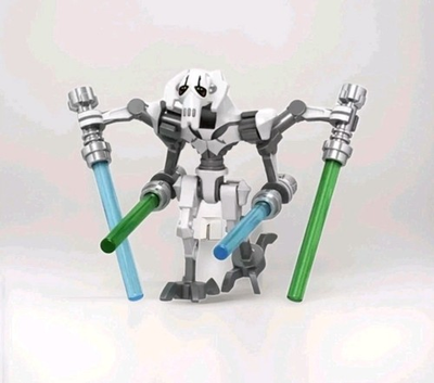 #ad Custom Star Wars White General Grievous with Minifigure Baseplate $14.99