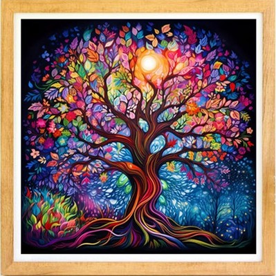 Diamond Painting Kits für Erwachsene - Bunter Lebensbaum 5D Crystal Art Kit, voll
