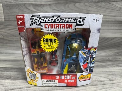 2005 HASBRO TRANSFORMERS CYBERTRON HOT SHOT WITH MIRAGE ACTION FIGURES