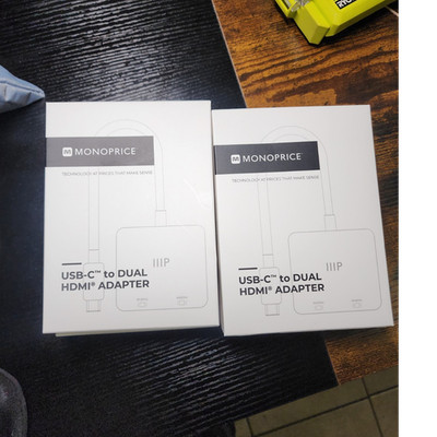 Lot of 6 Monoprice USB-C Male to Dual HDMI Female Adapter Brand new 