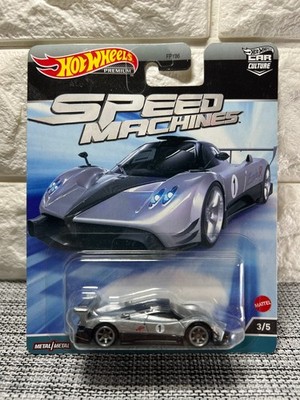 Hot Wheels Premium Speed Machines 3/5 Pagani Zonda R Metal Real Riders Silver