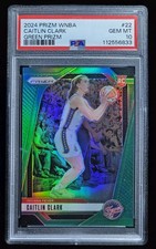 2024 Panini Prizm WNBA Caitlin Clark Green Prizm Rookie Card #22 PSA 10 GEM MINT. rookie card picture