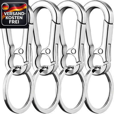 Metall-Schlüsselanhänger Set mit Karabiner und Schnellverschluss für Schlüssel,