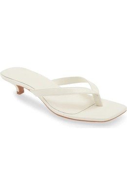 Open Edit - Tori Kitten Heel Sandal Shoes Women Size 12 M Ivory Egret